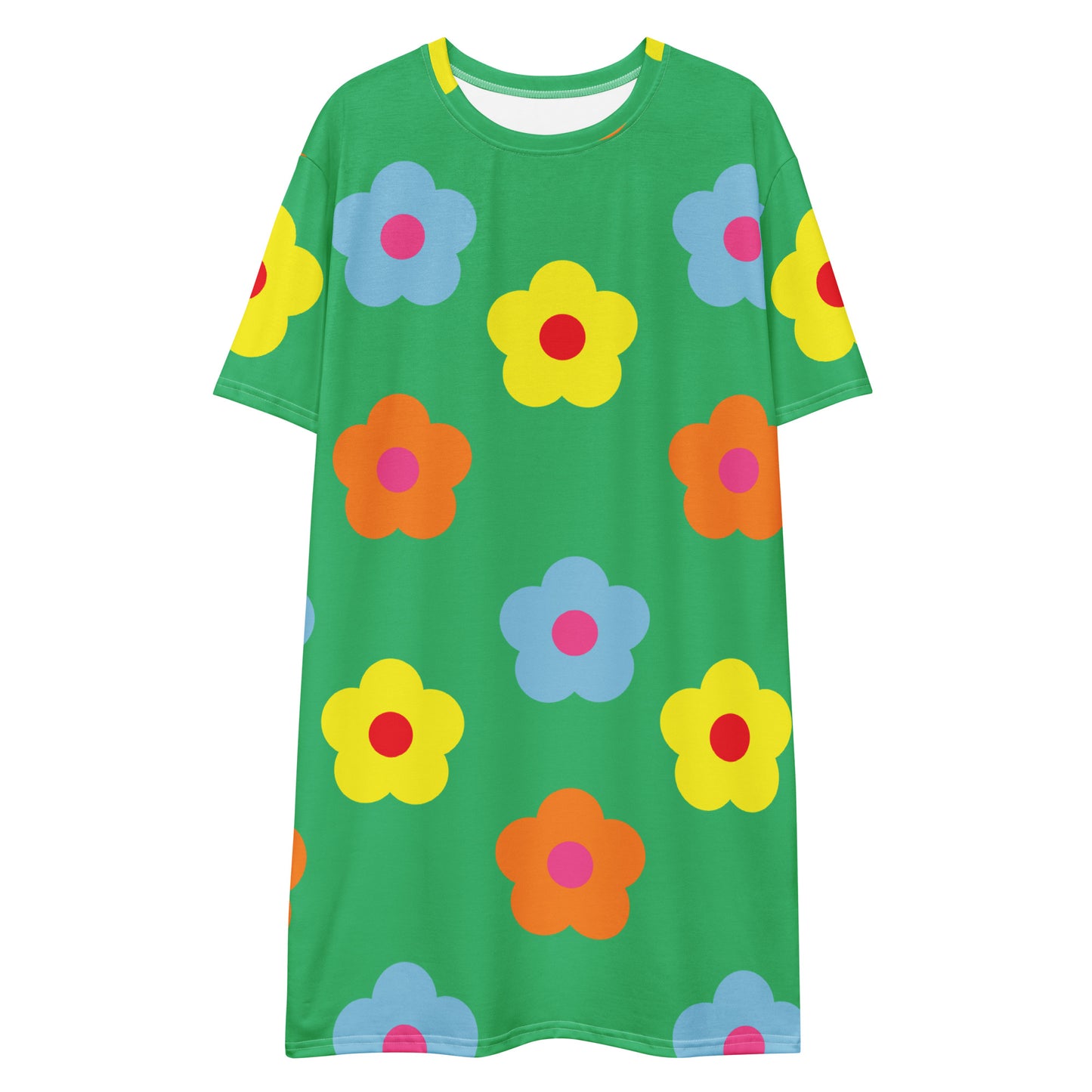 T-shirt dress Flower green