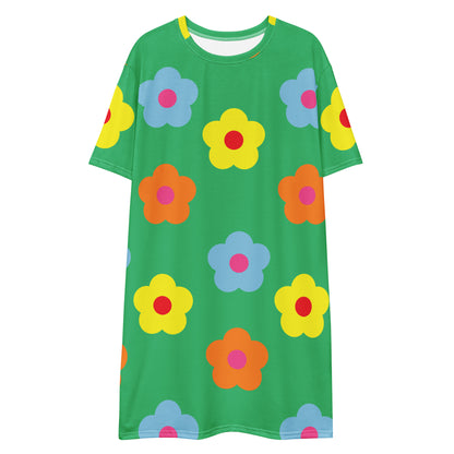 T-shirt dress Flower green