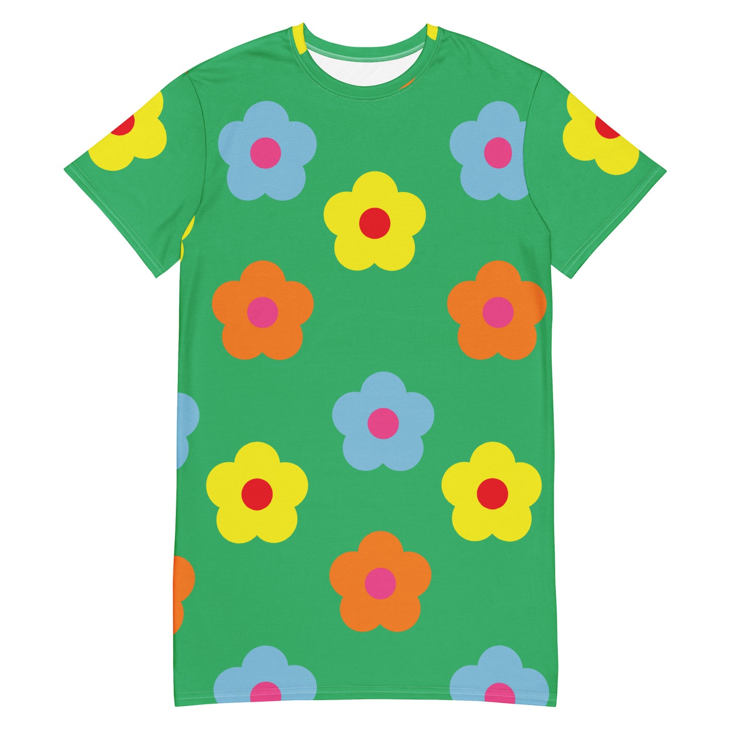 T-shirt dress Flower green