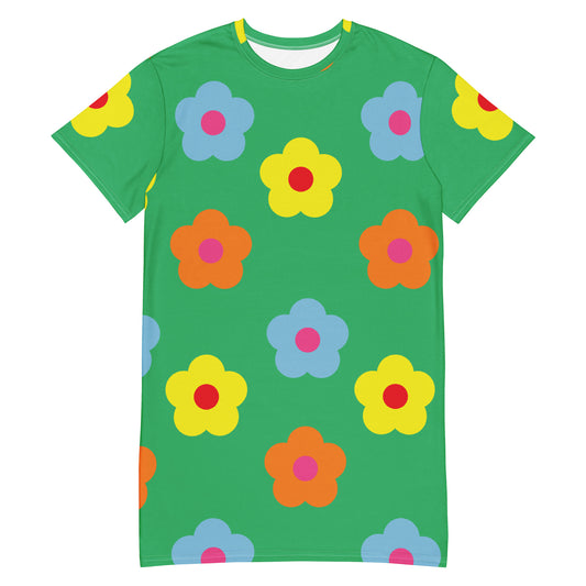 T-shirt dress Flower green