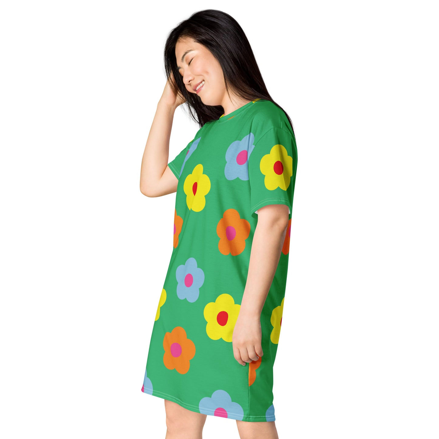 T-shirt dress Flower green