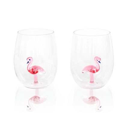 3D Flamingo Stemless Glasses