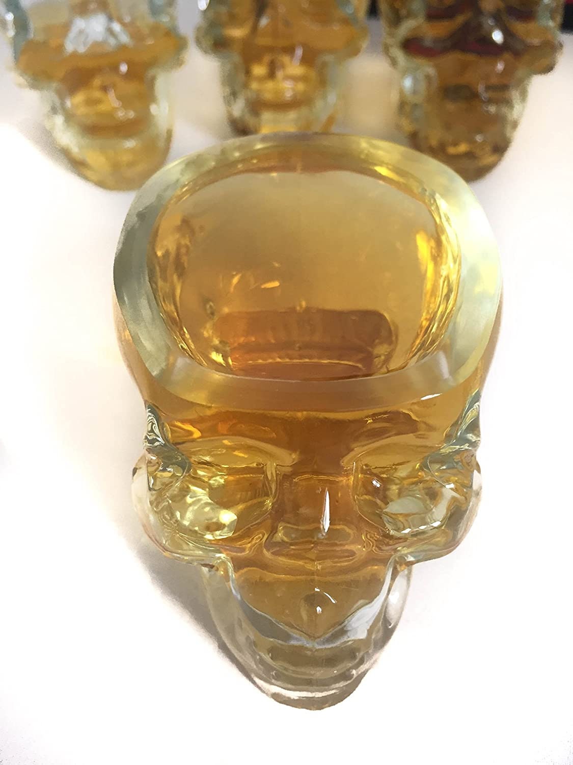 Monkey and Heroes Extra Large Skull Shot Glasses Set of 4, Use Skull Head Cup For A Whiskey, Scoth and Vodka Shot Glass, 3 Ounces