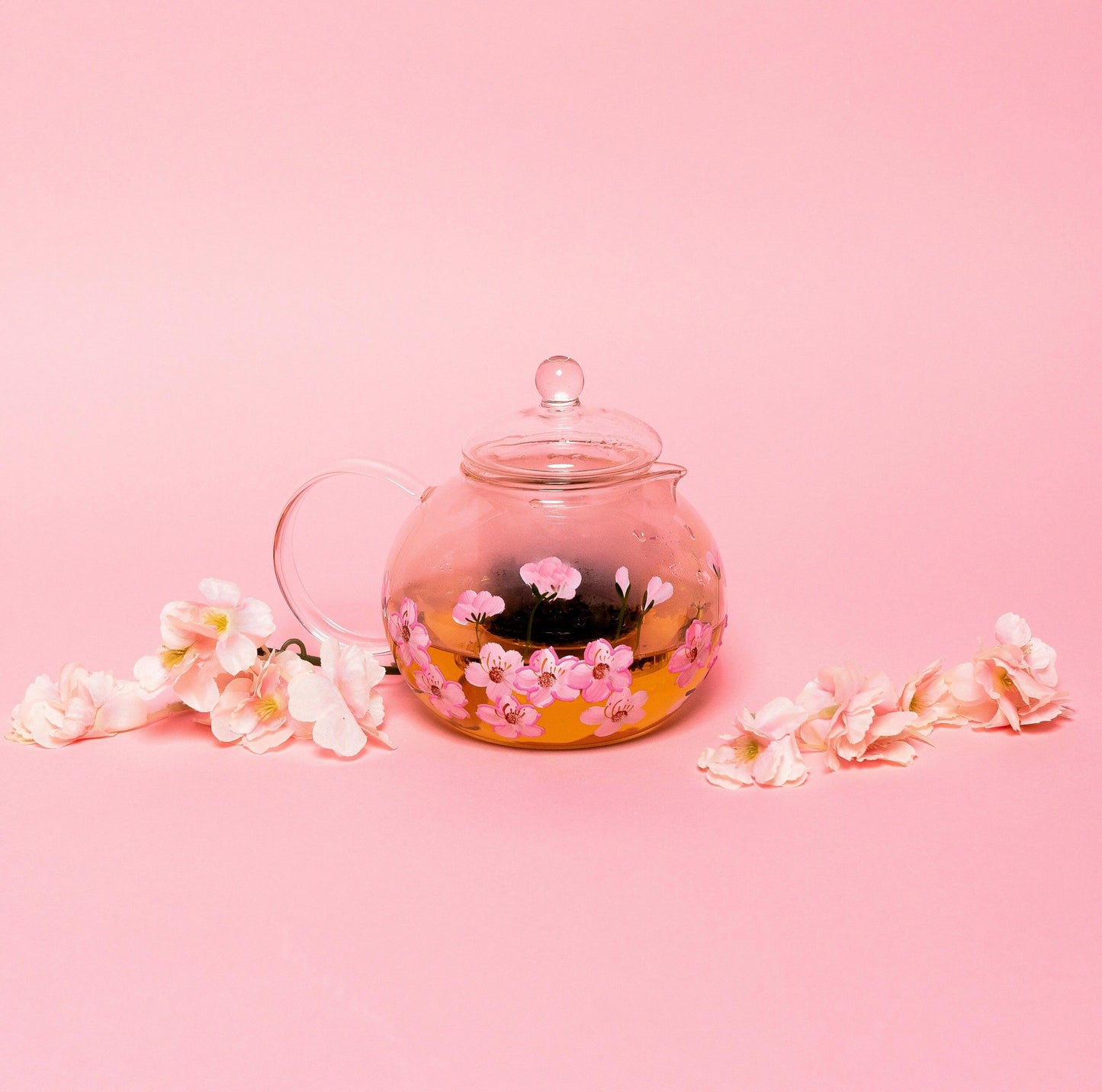 Painted Cherry Blossom Tea Pot