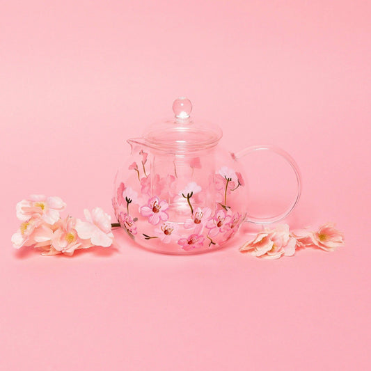Painted Cherry Blossom Tea Pot